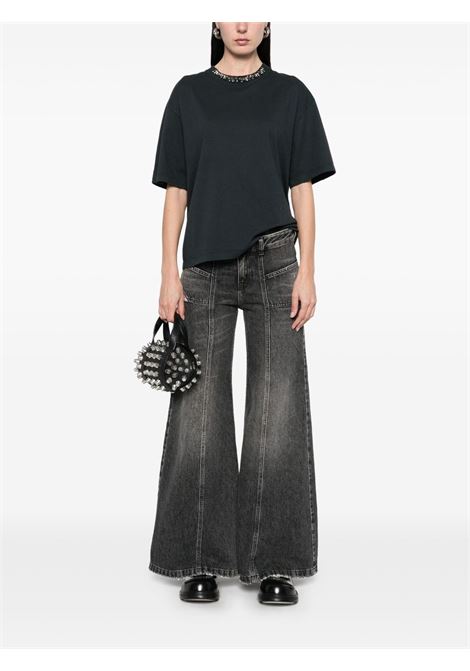 Black crystal-embellished jersey T-shirt Golden goose - women GOLDEN GOOSE | GWP01874P00189790456